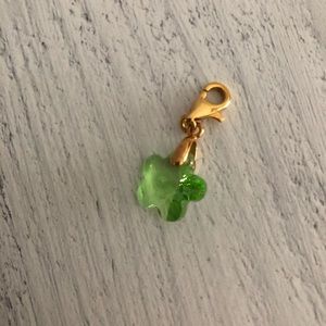 Swarovski clip on charm green flower